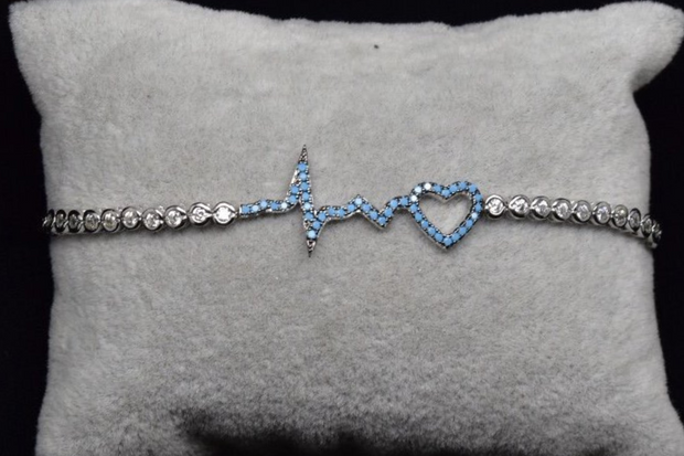 Blue Heartbeat Bracelet