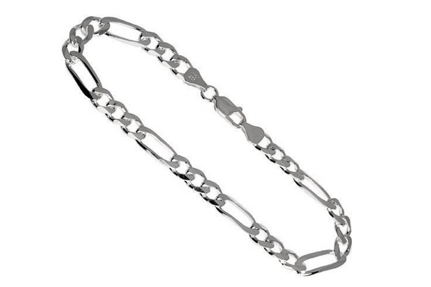 Figaro Sterling 925 Silver Bracelet for Men