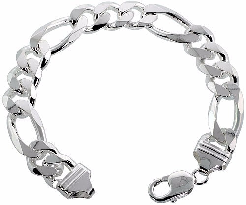 Figaro Sterling 925 Silver Bracelet for Men