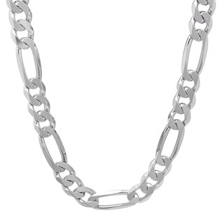 Sterling 925 Silver Figaro Chain for Men – 23 Inches, 9.5mm | Silver Chain for Men