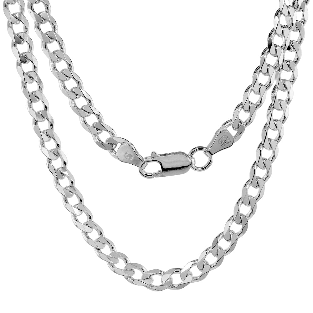 Sterling 925 Silver Cuban Link Chain - 23 inches, 9.5mm