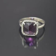 Purple Square Zircon Ring