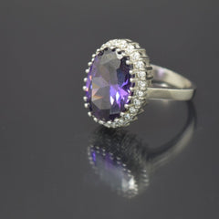 Purple Amethyst Oval Ring