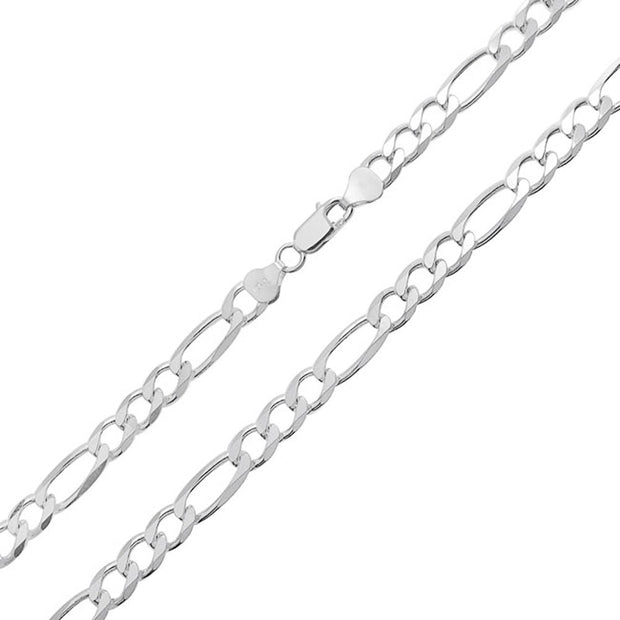 Sterling 925 Silver Figaro Chain - 24 Inches, 5 mm