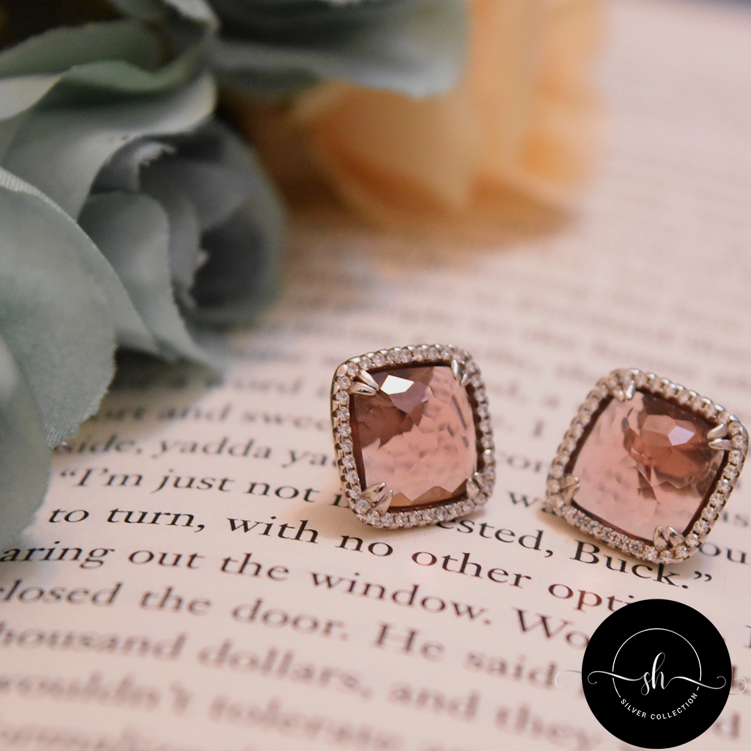 Pink Stone Earrings
